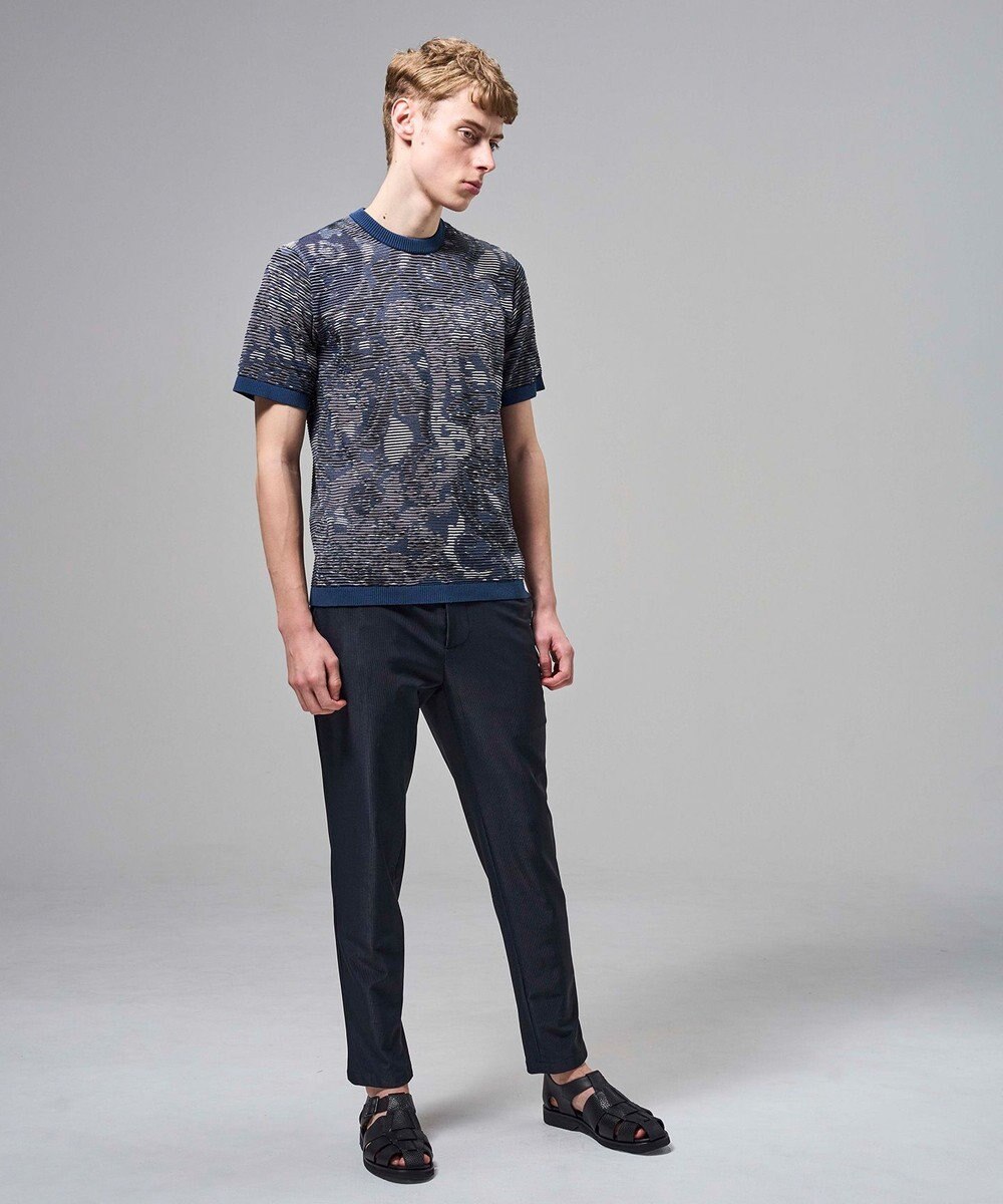 JOSEPH HOMME オリエンタルブラインドジャガード　クルーネック半袖ニットTEE 