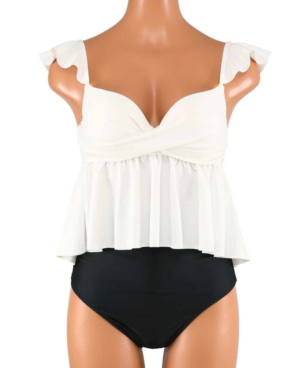 San-ai Resort（三愛水着楽園） WEB限定商品　ワコール共同開発、ノンワイヤーなのにぷっくり美胸を作る【ダブルアップ】　フレアビスチェビキニ M1/M2/L1 