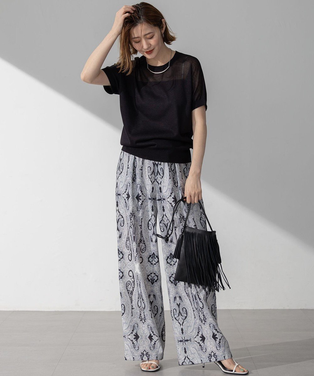 23区 L 【洗える】シャイニーシアー ドルマン ニット 