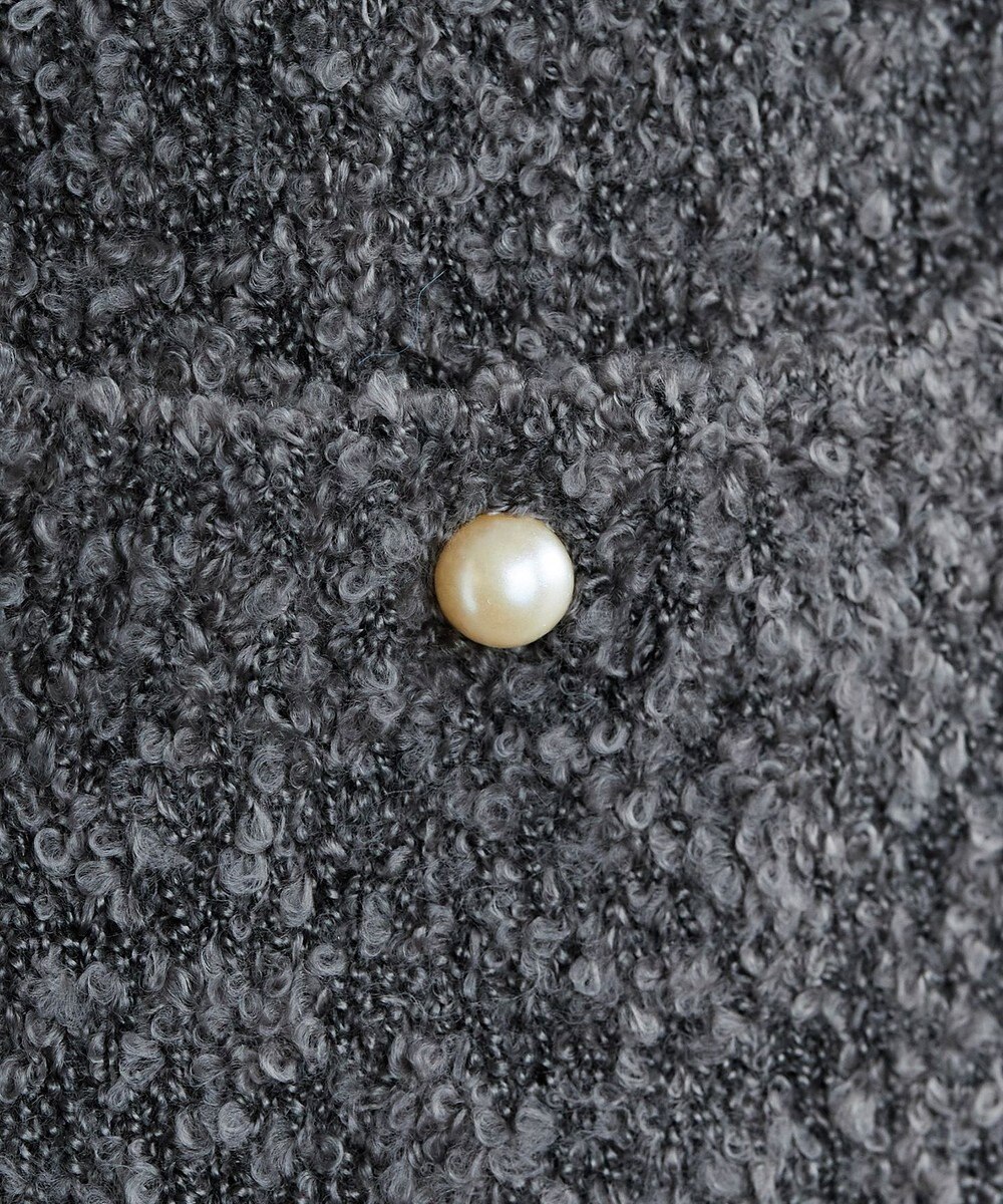 Tiaclasse 【洗える】ツイード見えフリンジニットベスト 