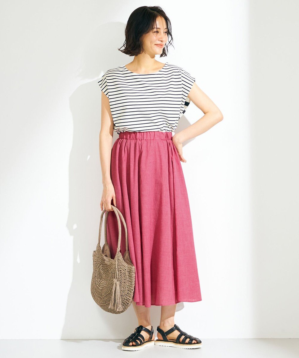 ANY 【接触冷感・UVケア】TCオーガビッツボーダー Tシャツ 