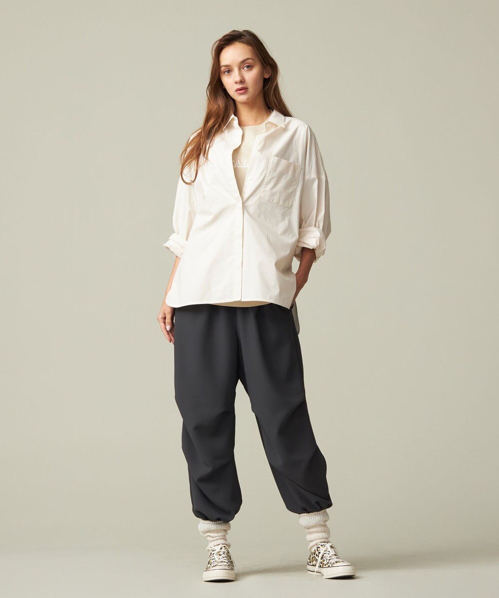 J.PRESS YORK STREET 【WOMEN】コットンタイプライター バックドレープブラウス 