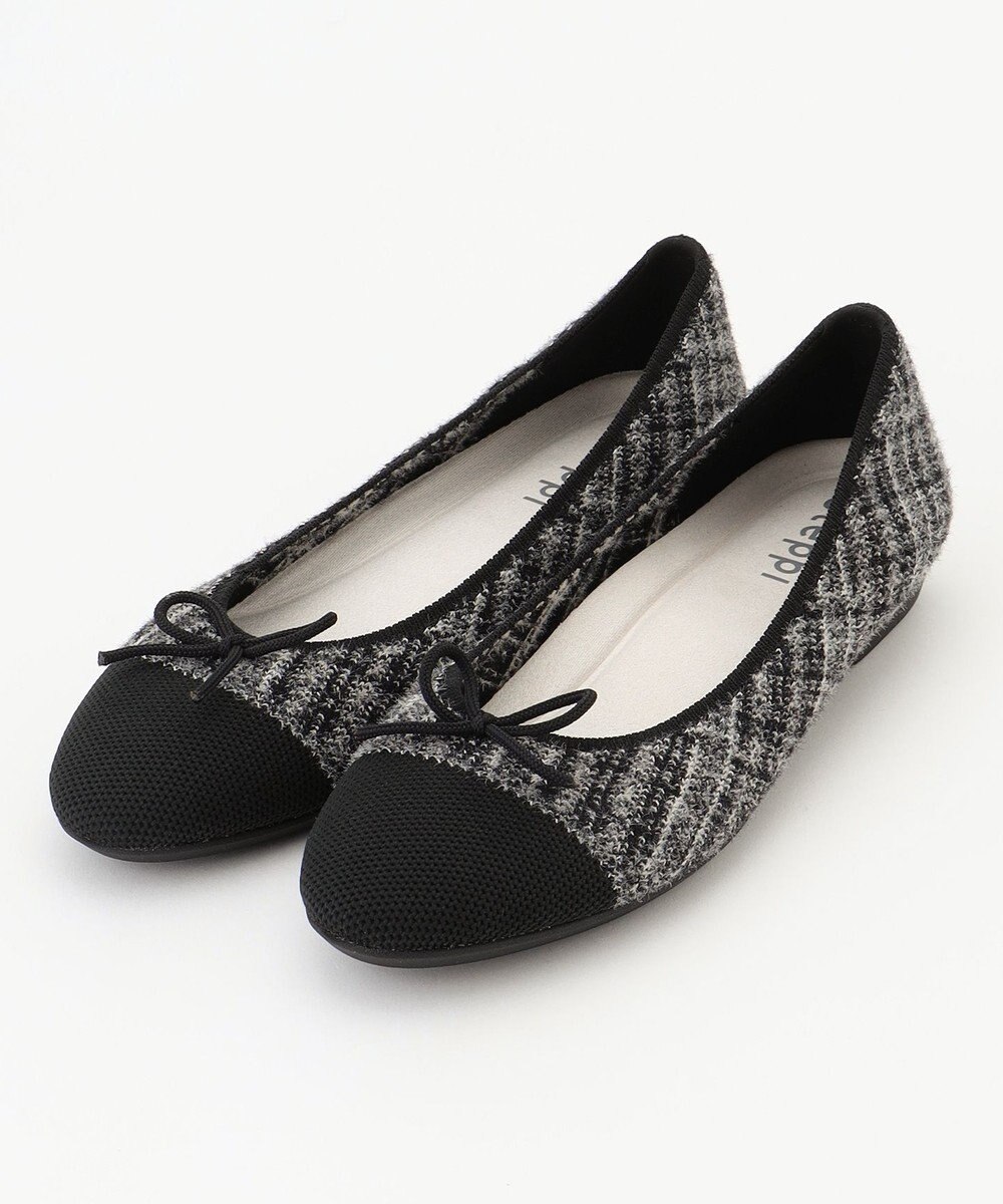 steppi 【WEB・一部店舗限定/洗える】ツイード柄 ラウンド バレエ パンプス 