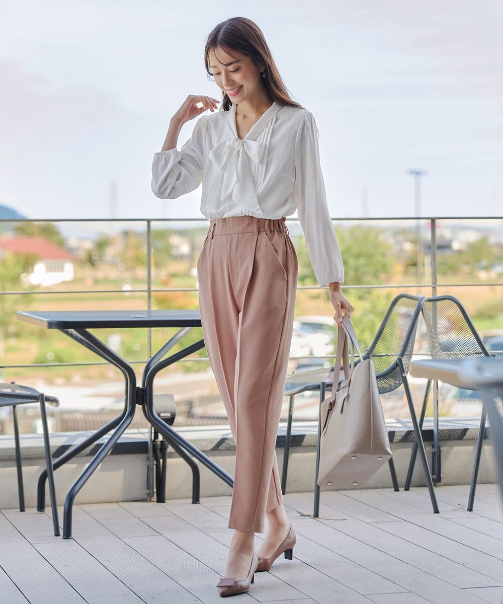 Tiaclasse 【小倉優子さん着用・洗える】カラーテーパードパンツ 