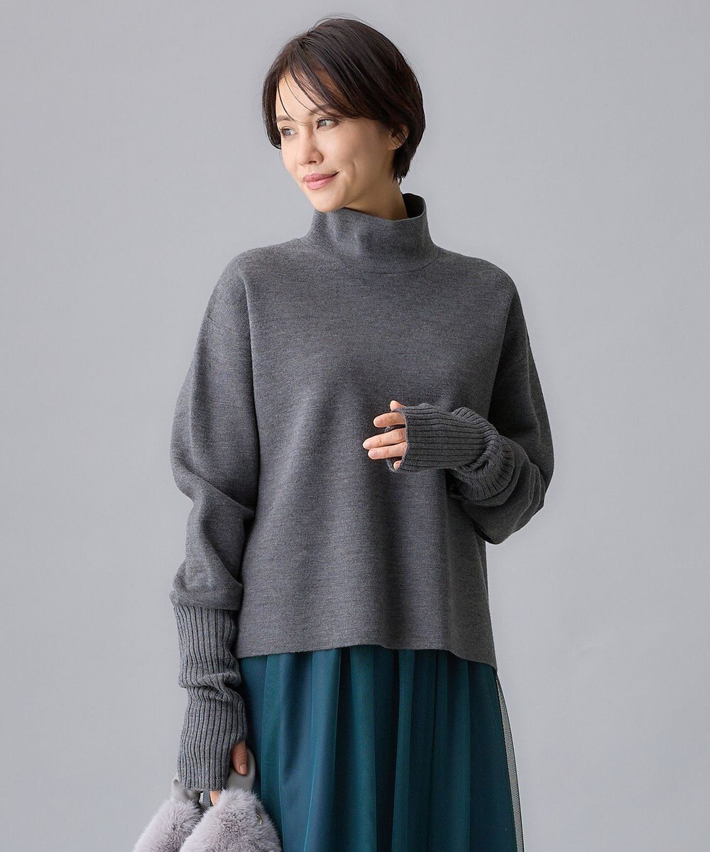 自由区 【洗える】ウールブレンドバルキー アームウォーマー 