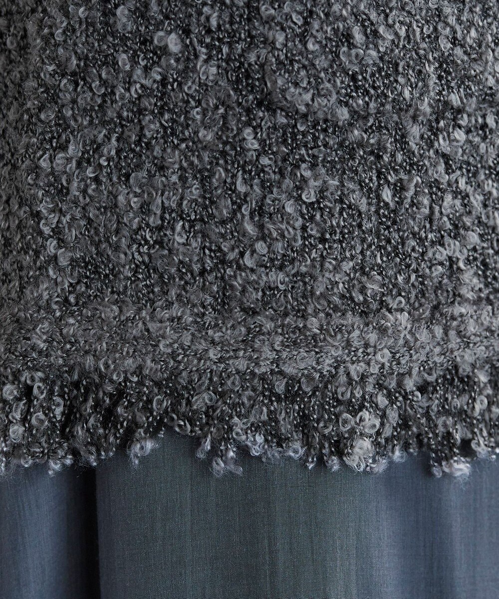 Tiaclasse 【洗える】ツイード見えフリンジニットベスト 