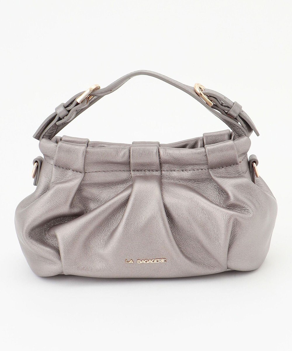 LA BAGAGERIE シープレザー　ギャザーミニマムバッグ 