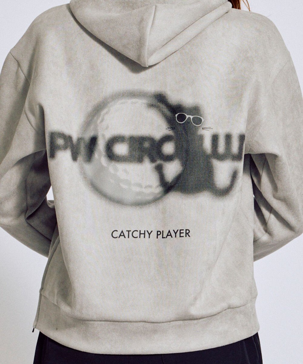 PW CIRCULUS 2025 NEW！【手洗い洗濯可】【WOMEN】キャットグラフィック スエードライク デタッチャブルフーディ ゴルフウェア レディース 