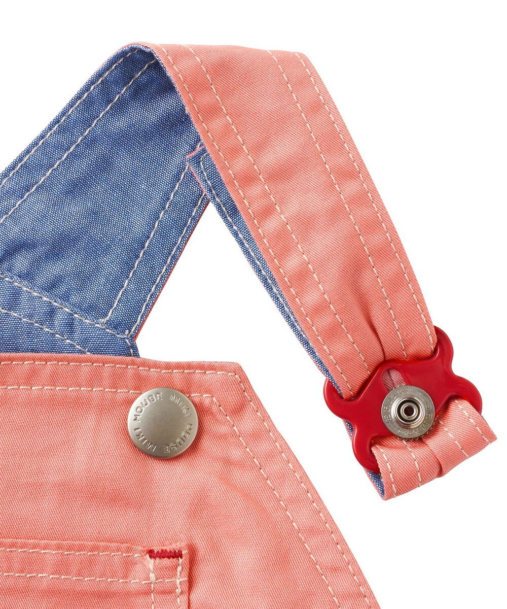 MIKI HOUSE HOT BISCUITS 【ミキハウス】【70-100cm】６分丈オーバーオール 