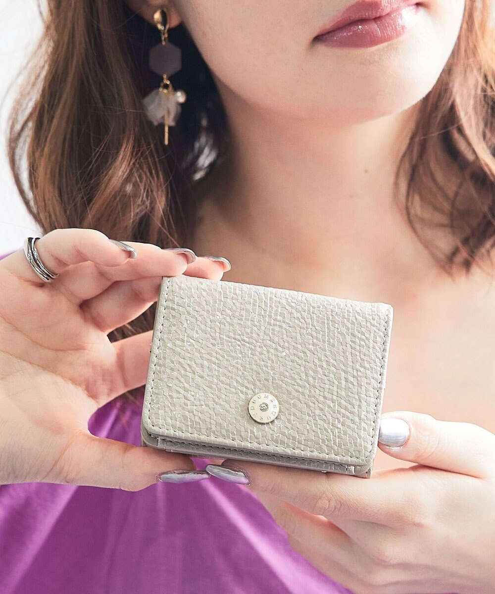 style code 【MERCURYDUO/マーキュリーデュオ】メタリッククラック調型押し　三つ折りミニ財布 