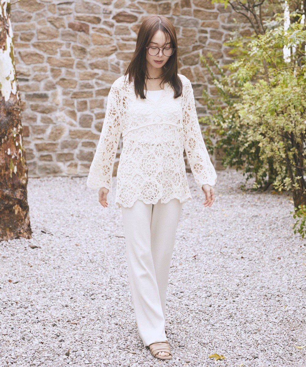 earth music&ecology クロシェ風プルオーバー 