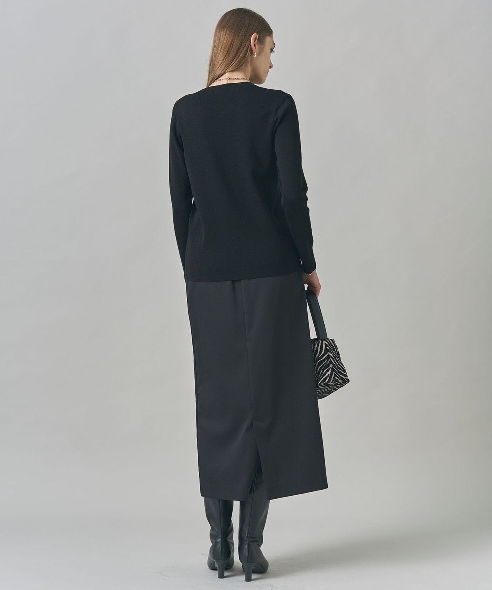 ICB 【CLASSY.掲載・裏起毛】 ウォームサテン Iラインスカート 