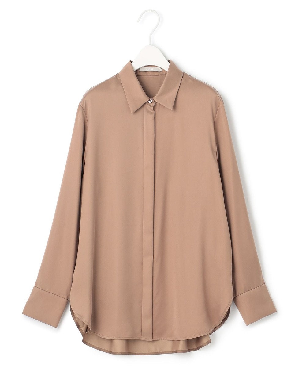 ICB 【洗える】 ルゼブフィブリルサテン シャツ 