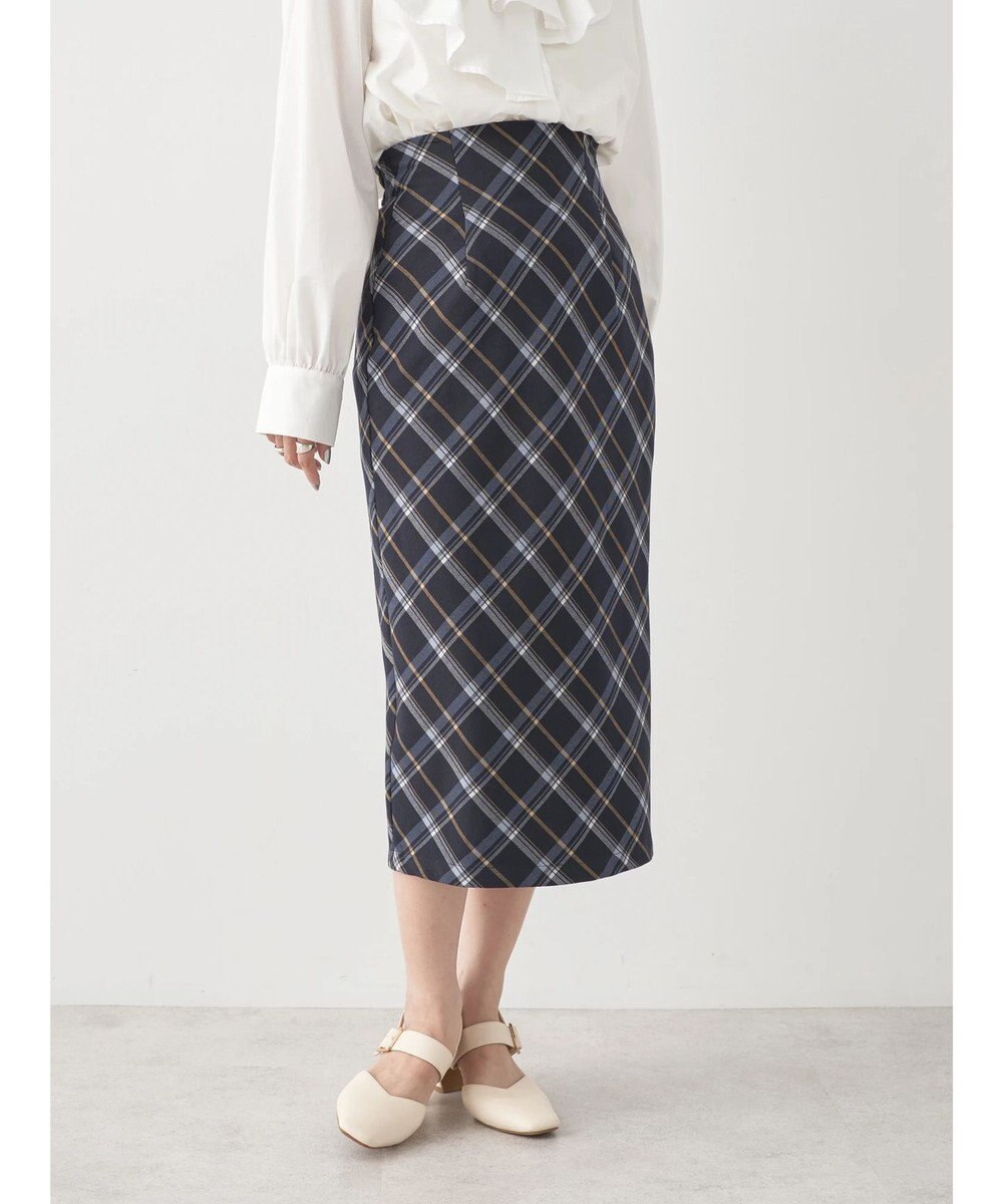 earth music&ecology チェック柄ナロースカート 