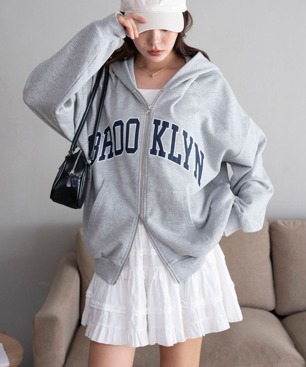 WEGO グラフィックBIGZIPパーカー 