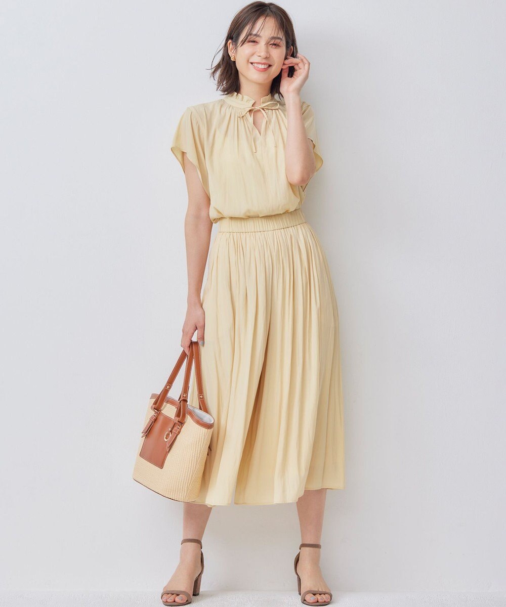 組曲 L 【新色追加】ギャザーライトデシン パンツ 