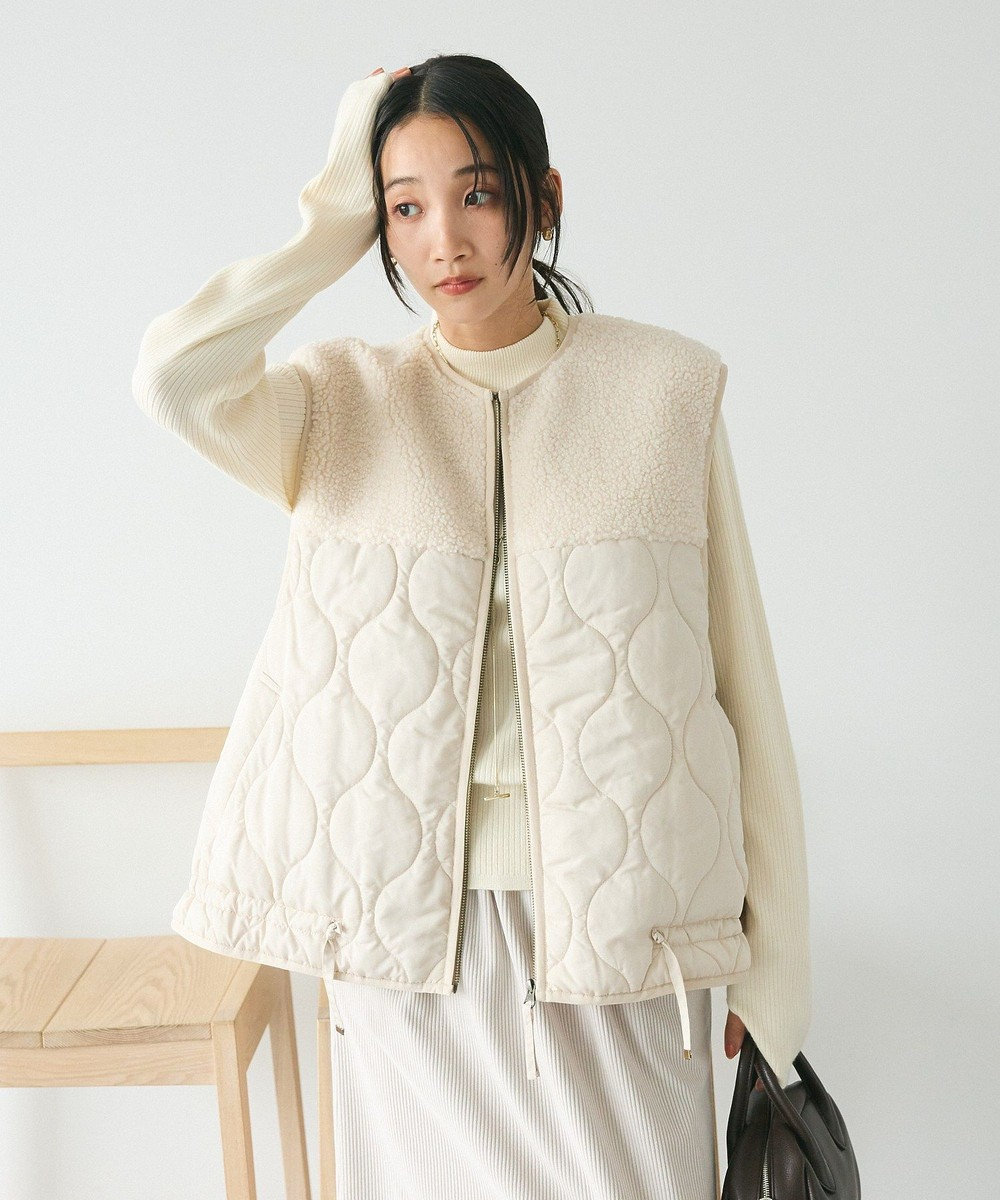 CRAFT STANDARD BOUTIQUE ボアキルティングベスト Ivory