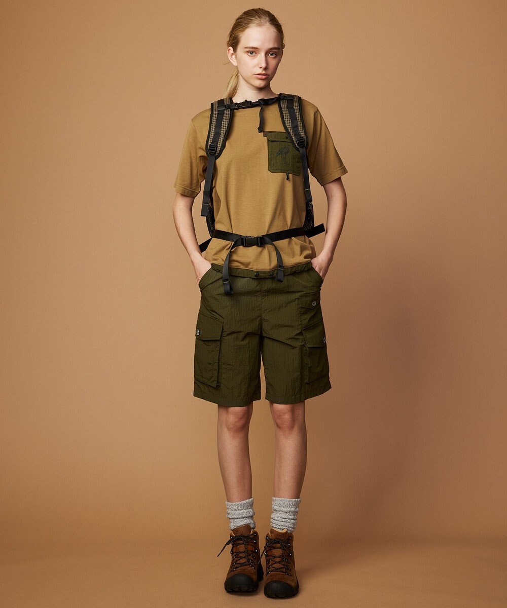 JOSEPH ABBOUD MOUNTAIN 【CREA掲載・テーム ヤルヴィモチーフ・サスティナブル】ビオグレース天竺ｘリップストップTシャツ 