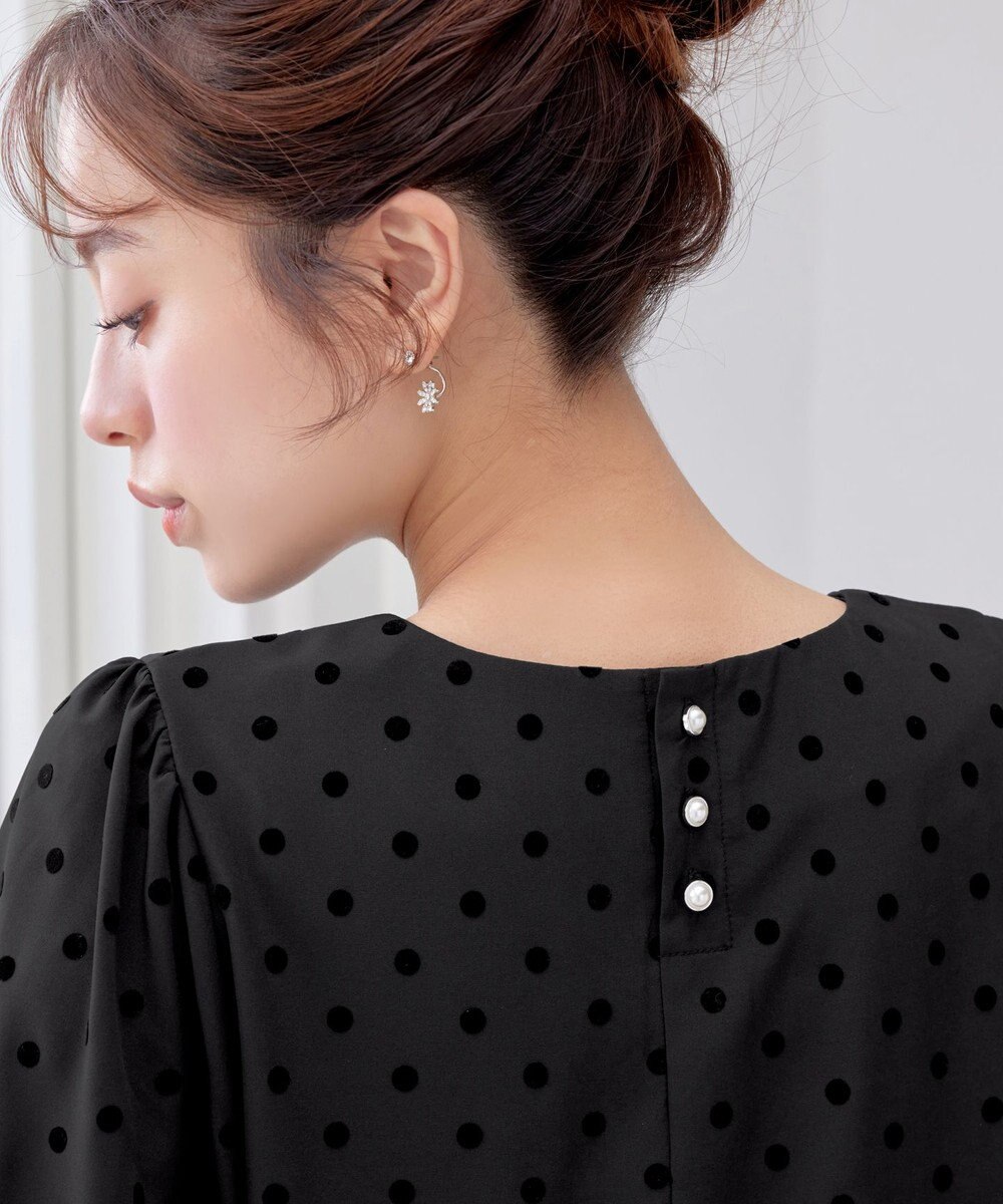 Tiaclasse L 【洗える】フロッキードットチュニック 