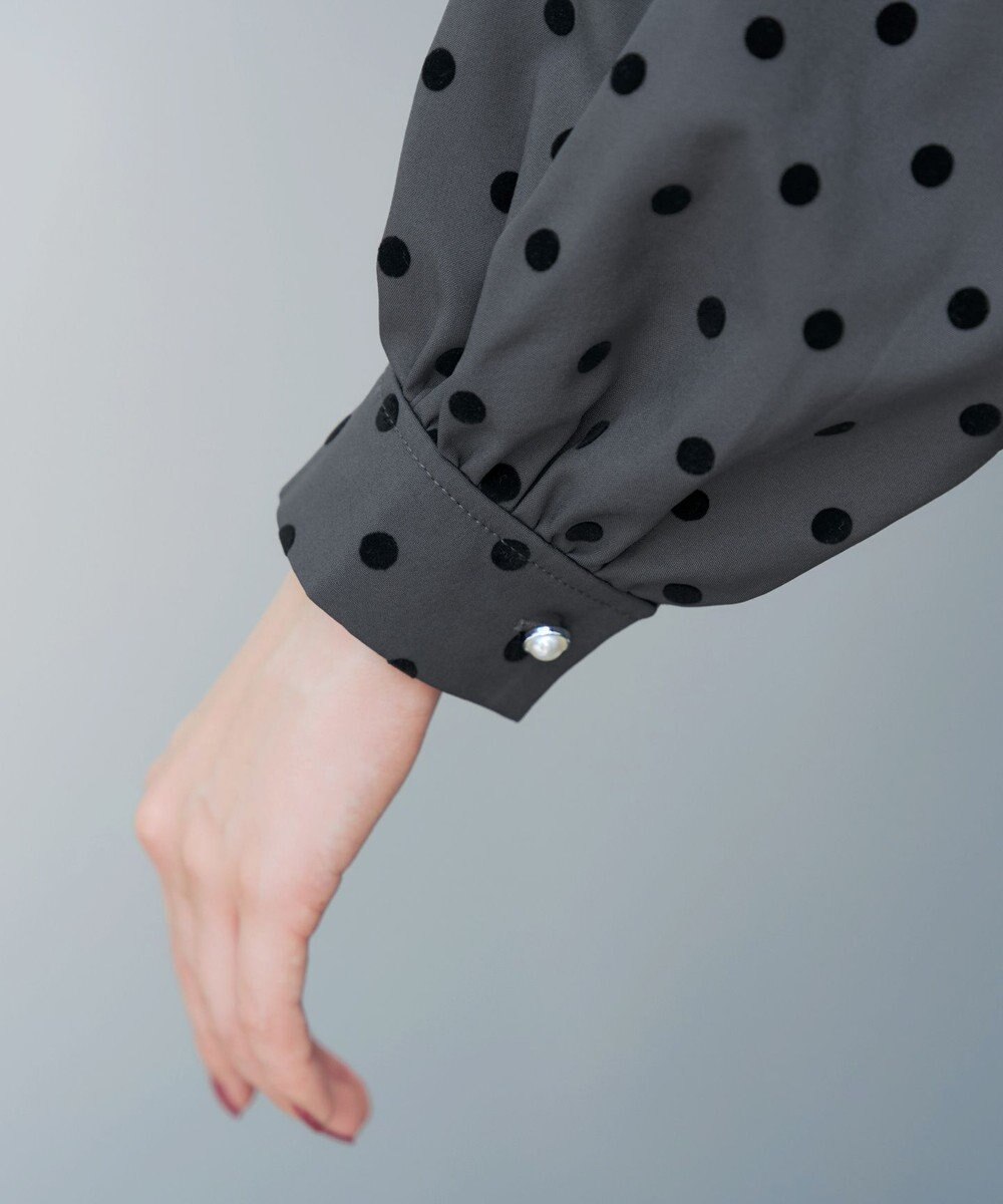 Tiaclasse L 【洗える】フロッキードットチュニック 