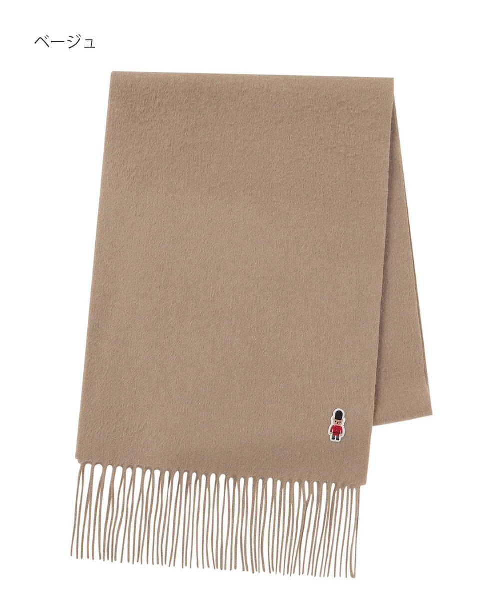 MOONBAT 【WEB限定】MACKINTOSH PHILOSOPHY バッキンガムベア付きウール100%無地マフラー (パッケージ付き) 