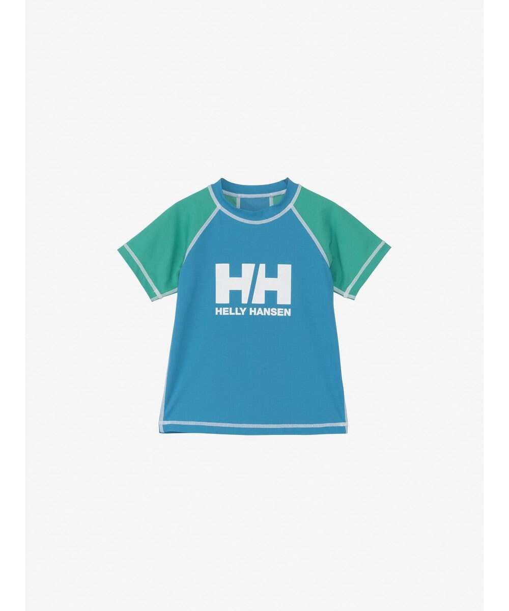 HELLY HANSEN 【キッズ・UVカット・耐海水・耐塩素・記名ラベル付】ショートスリーブ HHクルーラッシュガード 