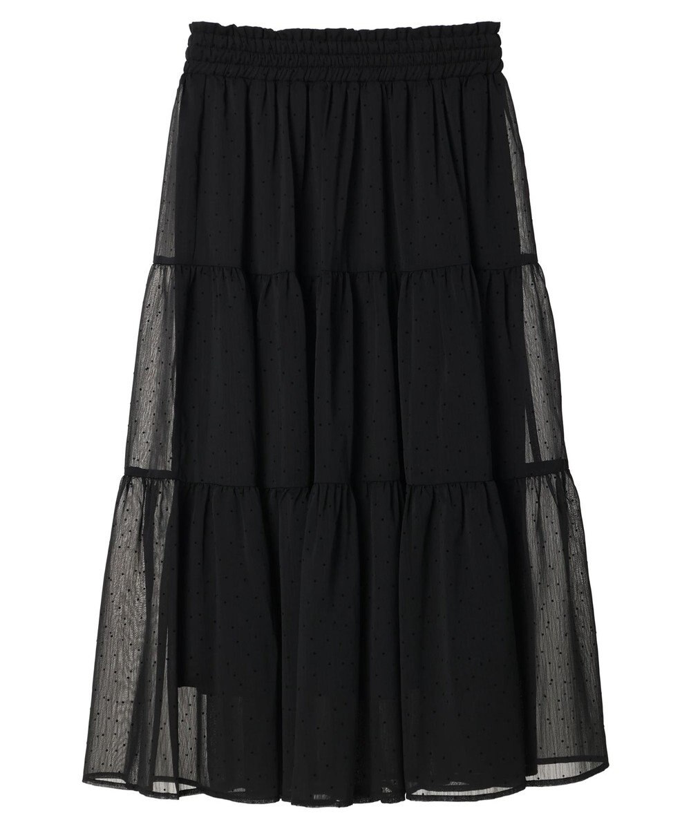 earth music&ecology フロッキードットシアーティアードスカート 