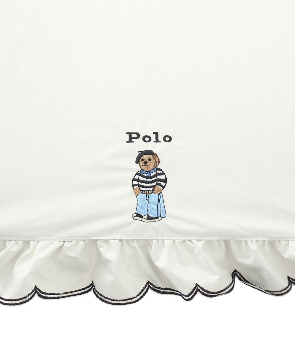 MOONBAT POLO RALPH LAUREN【WEB限定】晴雨兼用日傘 長傘 ワンポイントベア刺繍 フリル 一級遮光 遮熱 UV 