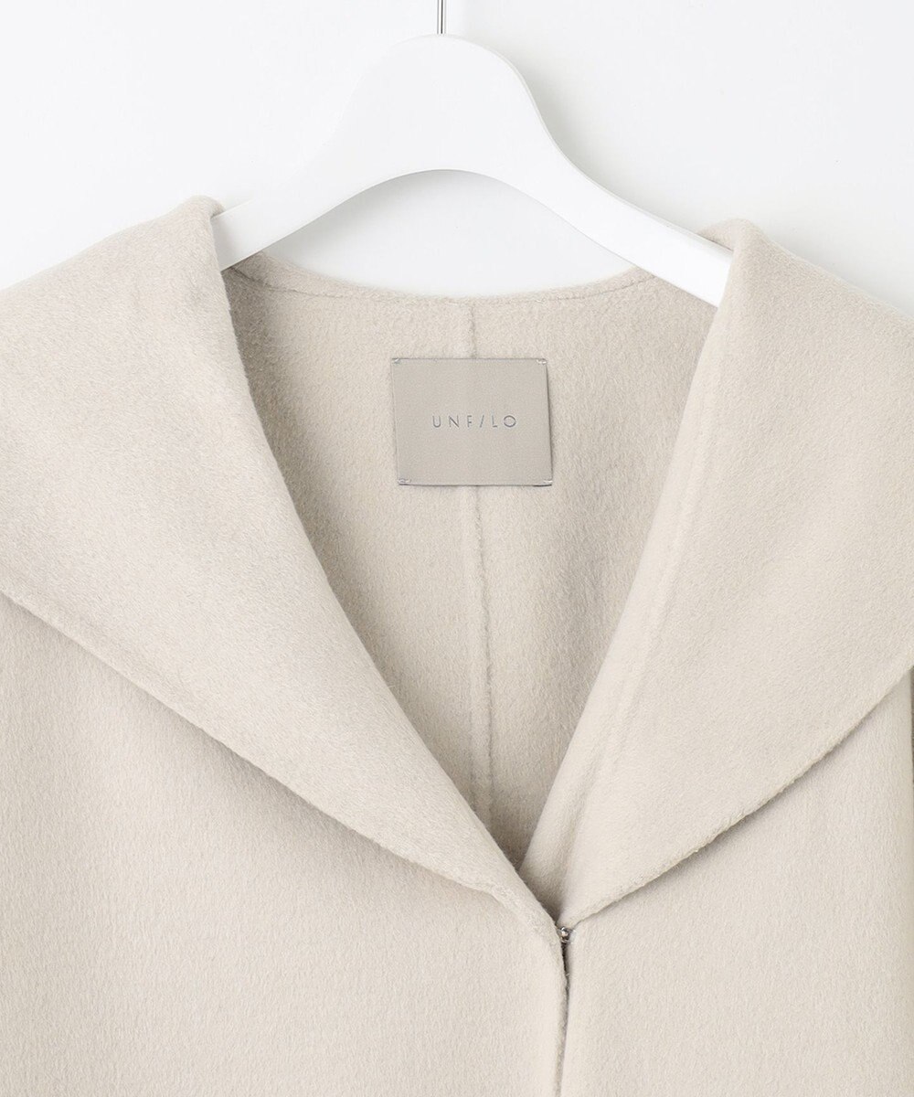 UNFILO 【撥水】ウール混リバー フーデットコート 