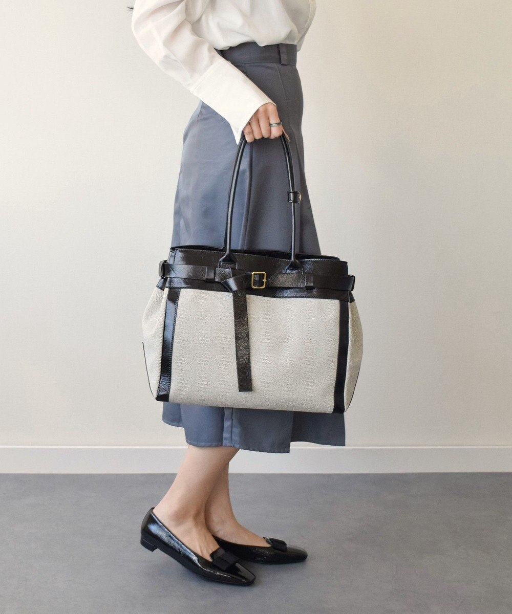 INTER-CHAUSSURES 【CHRISTIAN VILLA】レザーハンドルキャンバストート 