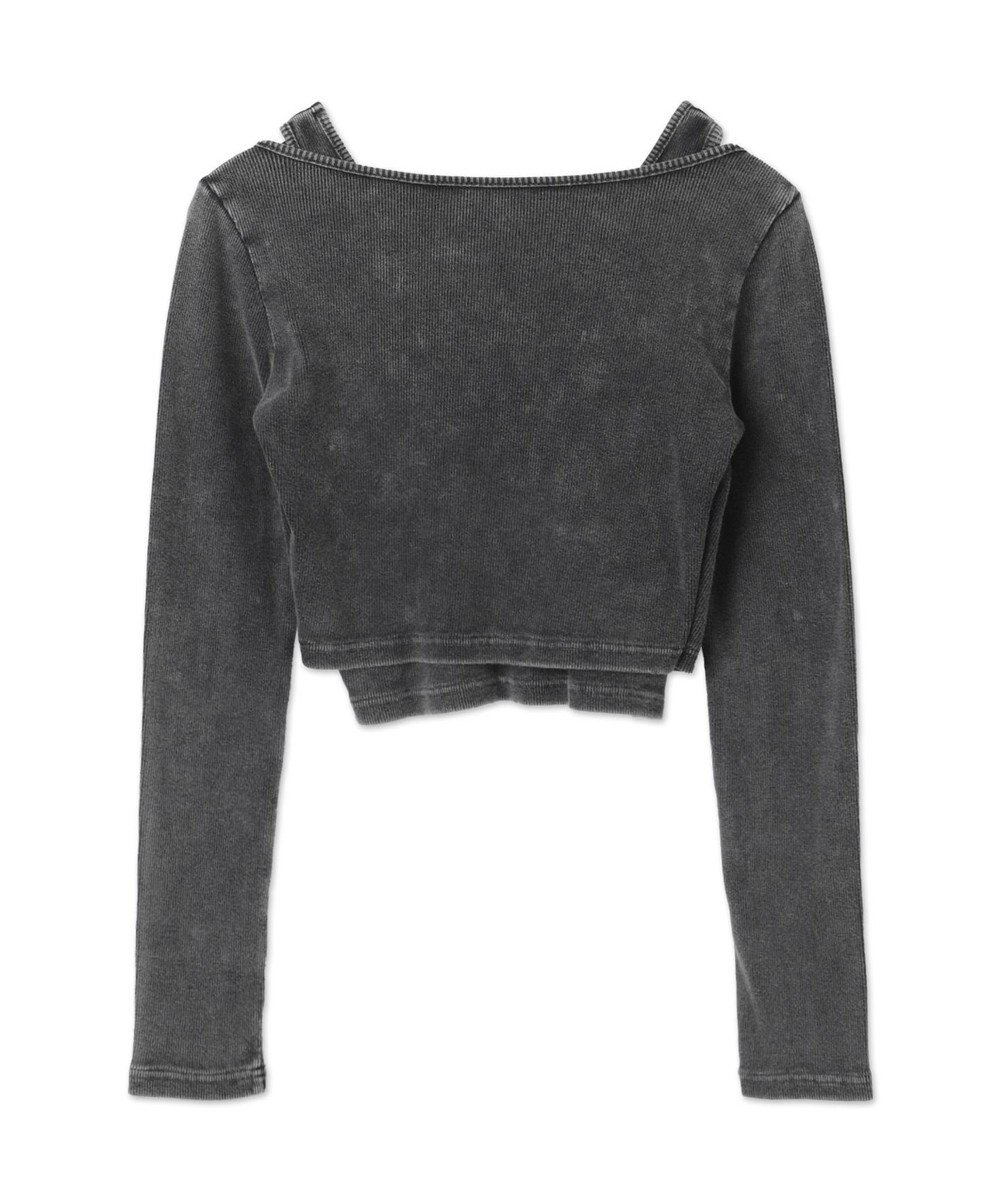 WEGO ヴィンテージライクレースアップトップス 