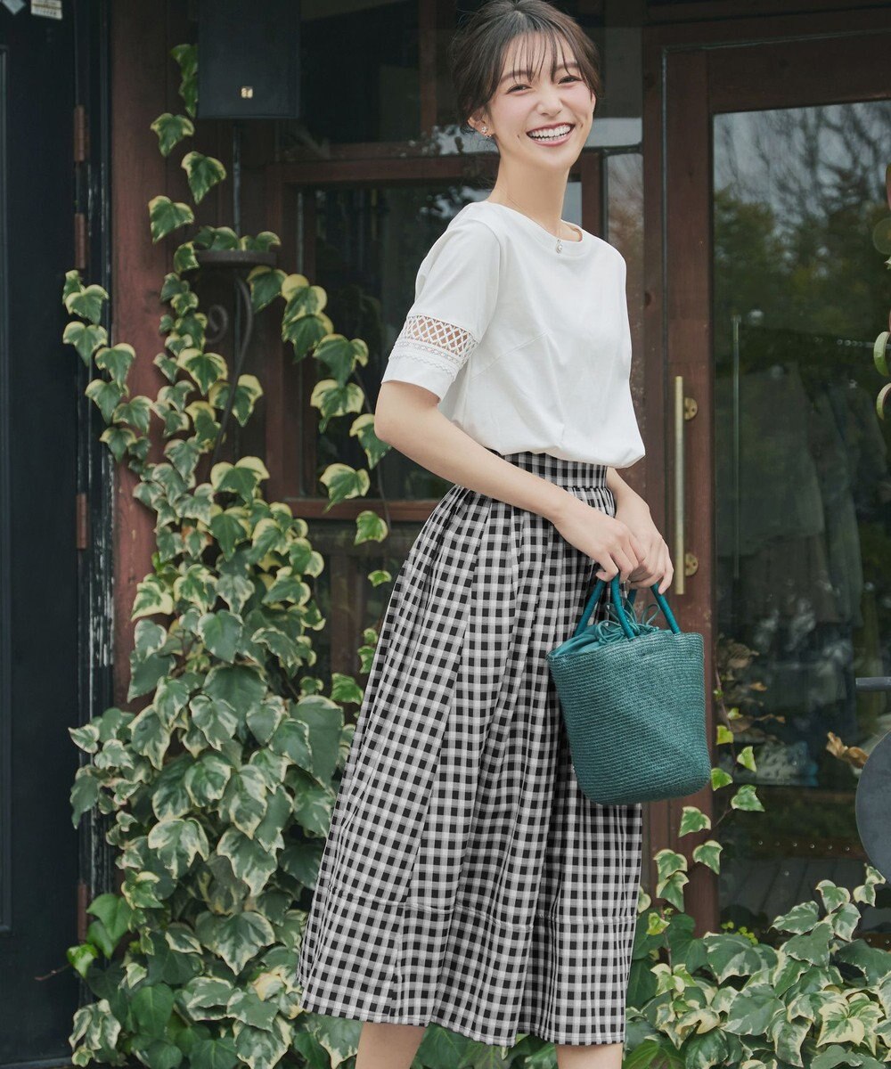 Tiaclasse 【新色追加・選べる丈】麻調タックフレアスカート 