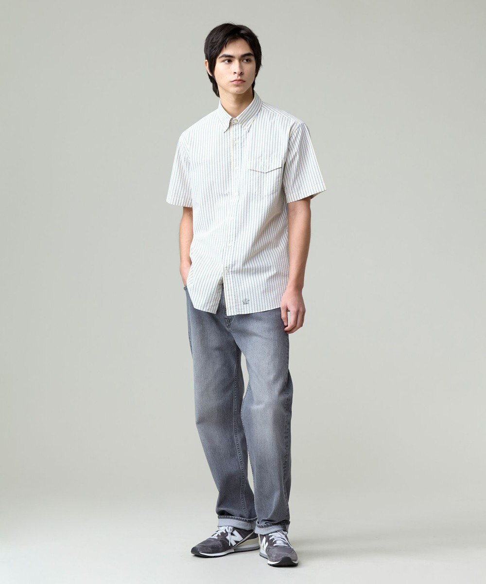 J.PRESS MEN 風が通るシアサッカーの清涼感【吸水速乾 / 高通気性】【クールマックス】サッカーストライプ シャツ / B.D. 