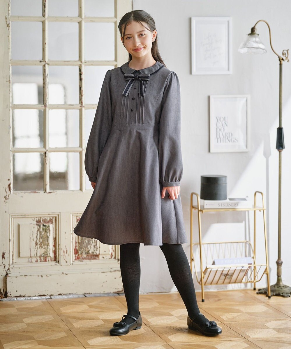 組曲 KIDS 【150-170㎝】 クラシカルグレーワンピース 