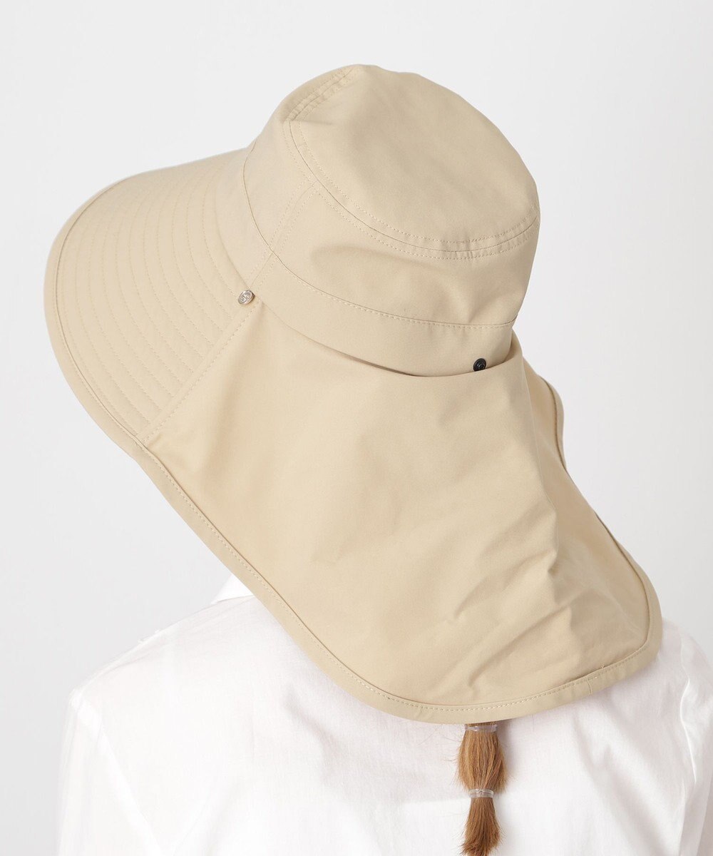 MOONBAT 【遮光100％/遮熱/UVカット】PAUL&JOE ACCESSOIRES(ポール&ジョー）後ろ垂れ 広つばハット 帽子 サイズ調整可能 手洗い可能 