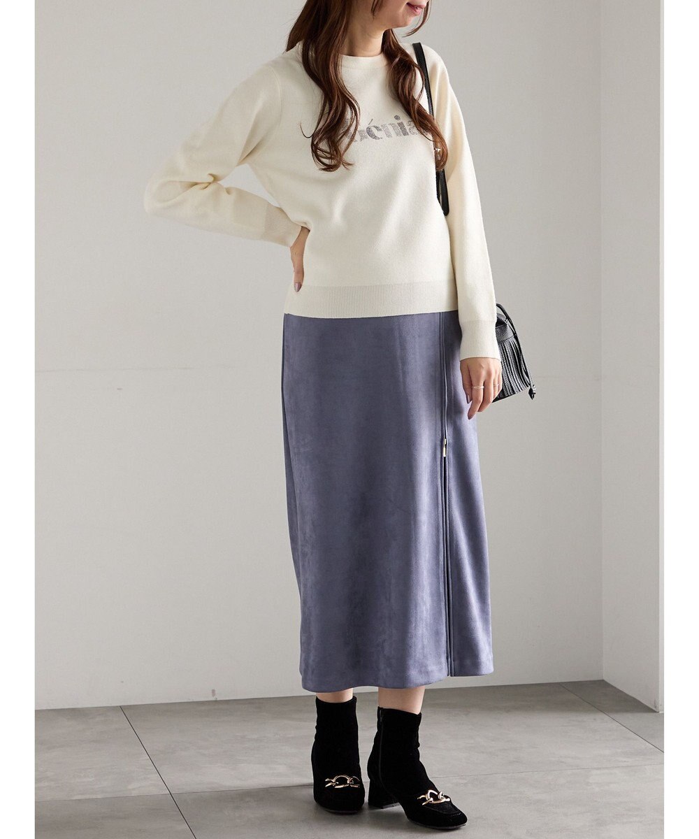 Te chichi ラインストーンレタードニットプルオーバー 