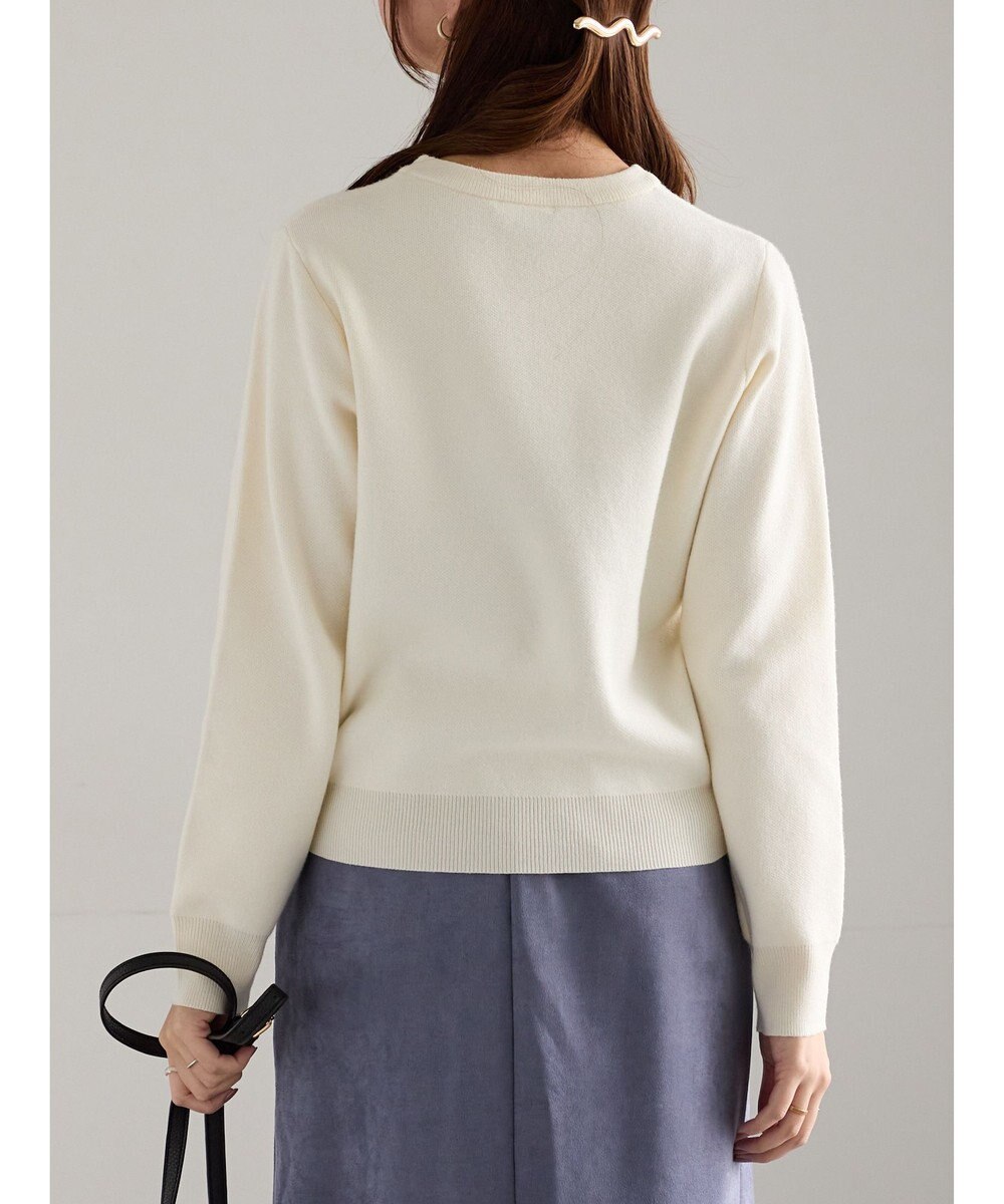 Te chichi ラインストーンレタードニットプルオーバー 