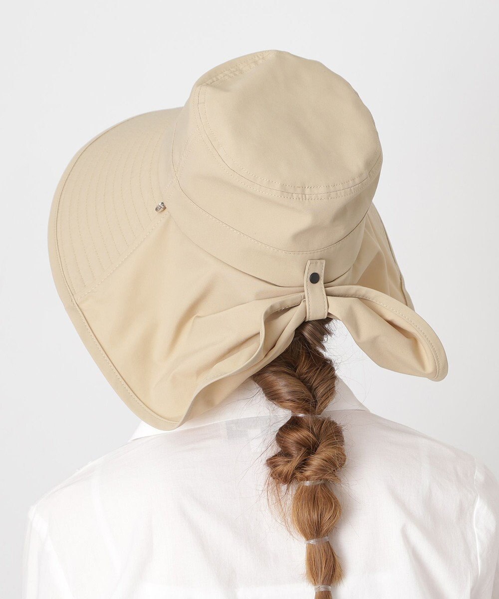 MOONBAT 【遮光100％/遮熱/UVカット】PAUL&JOE ACCESSOIRES(ポール&ジョー）後ろ垂れ 広つばハット 帽子 サイズ調整可能 手洗い可能 