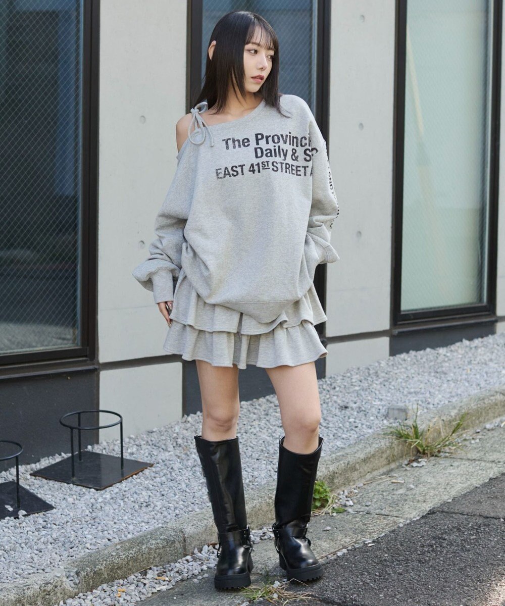 WEGO 裏起毛2WAYグラフィックワンショルBIGスウェット 