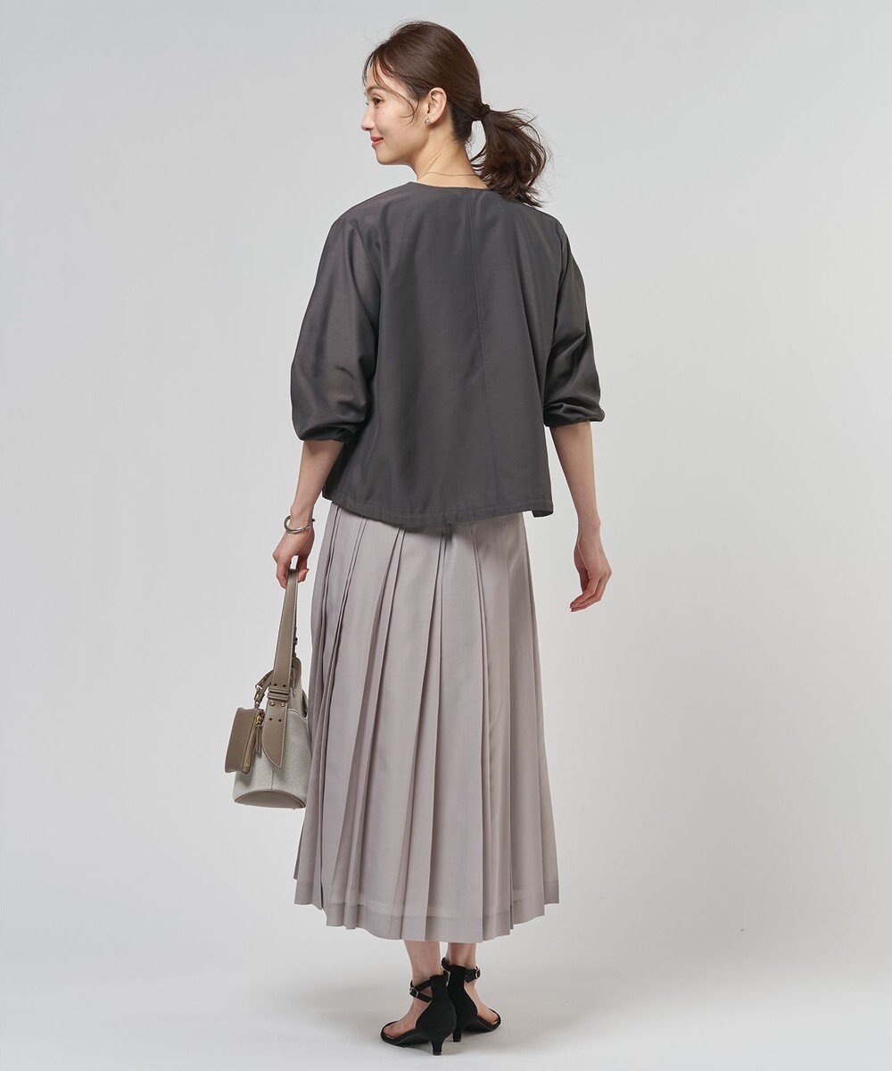 J.PRESS LADIES L Pe リネン シアー スラブ ノーカラー ブルゾン 