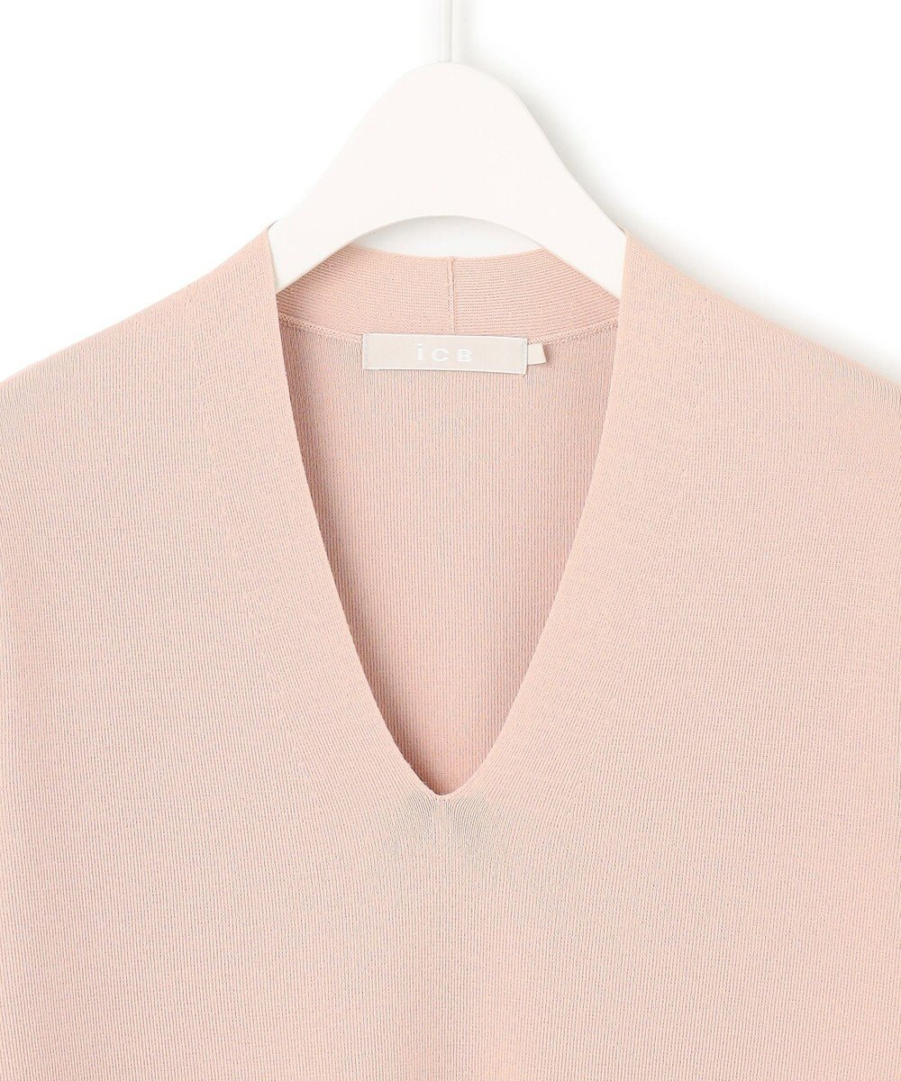 ICB 【洗える】 シンセティックフルニードル Vネックプルオーバー 