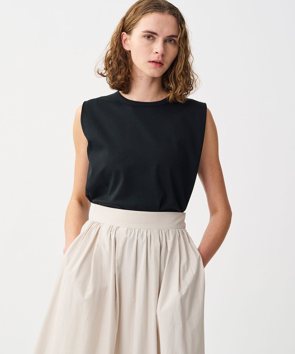 uncrave ダブルフェイスジャージー ノースリーブカットソー 