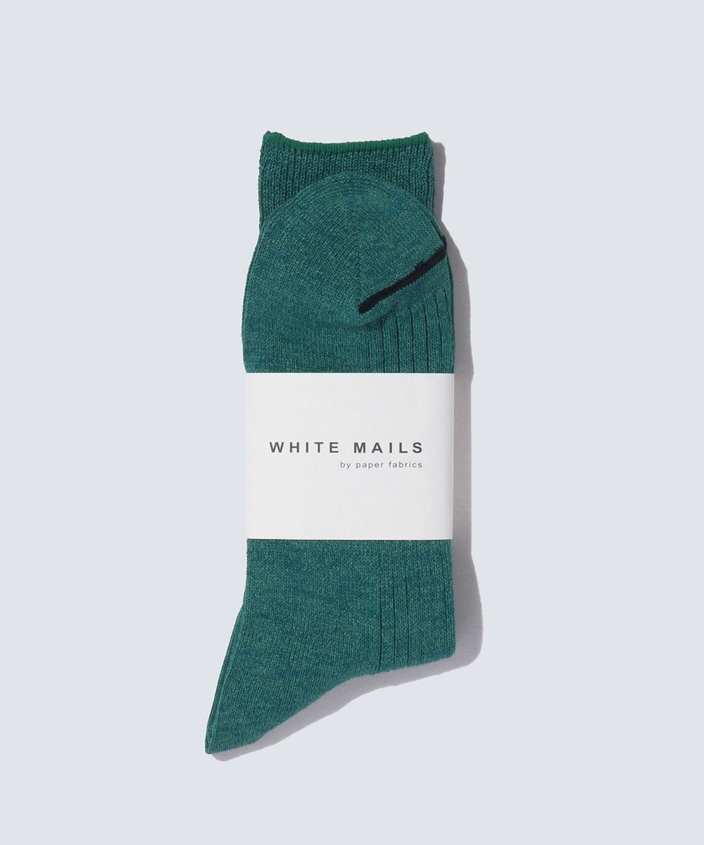 WHITE MAILS PAPER RIB CREW SOCKS ソックス 