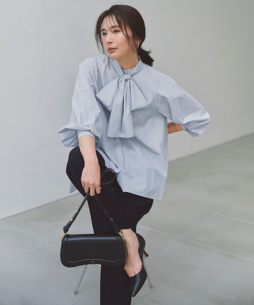 UNFILO 【取り外し可能なボウタイ付き】2WAY ボウタイブラウス 