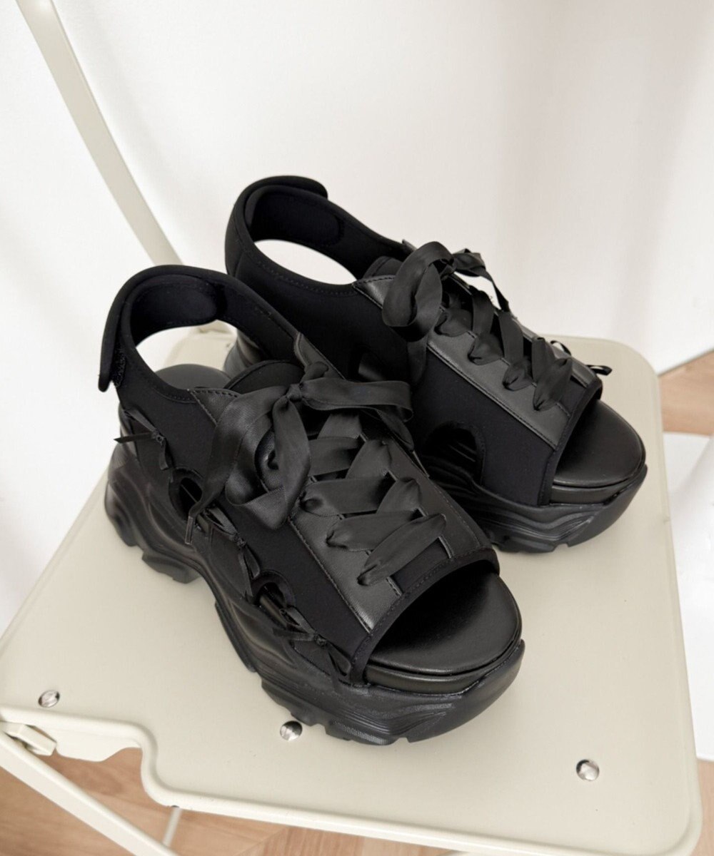 WEGO 厚底レースアップリボンスポサン 
