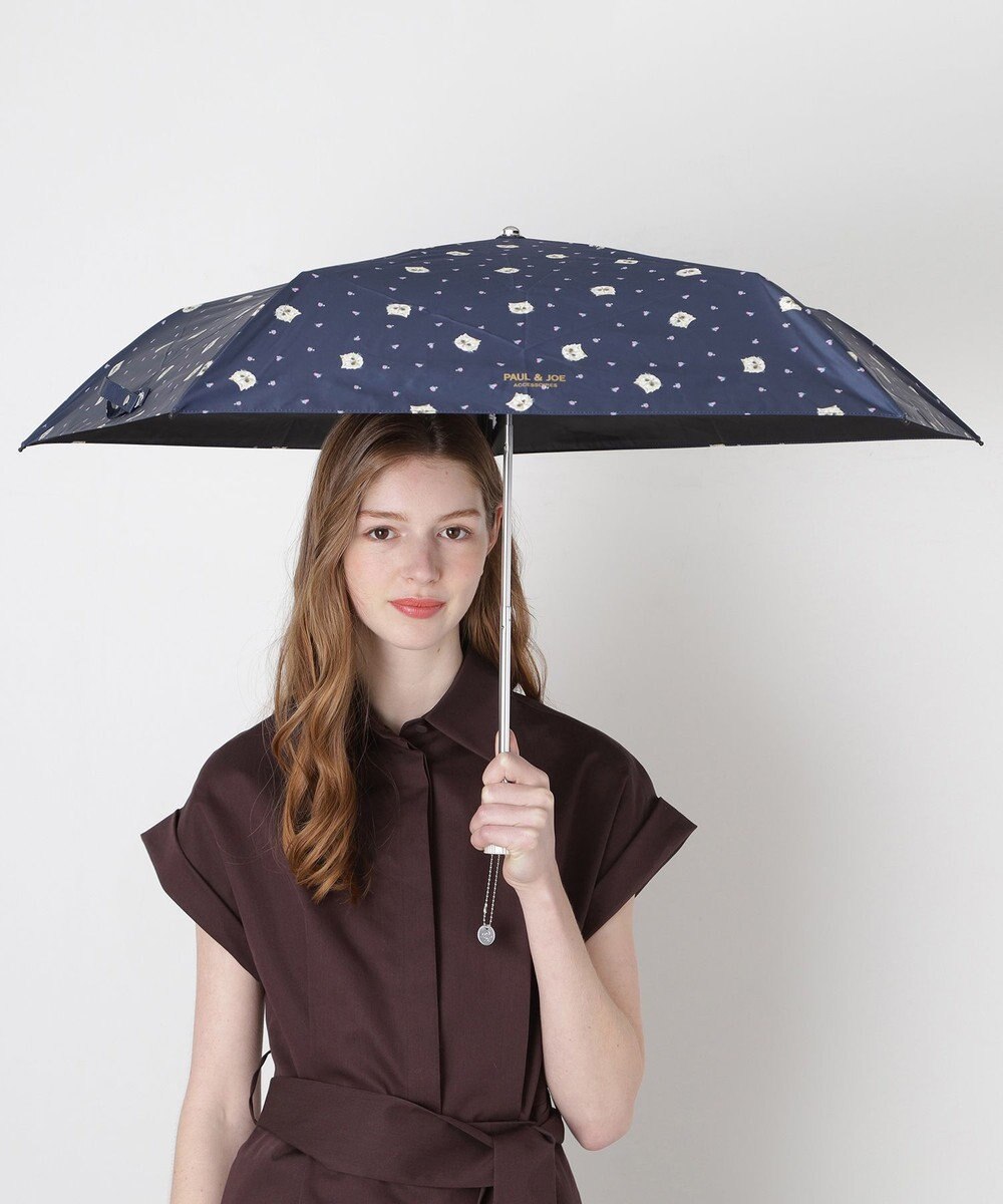 MOONBAT 【 遮光率100％/遮熱/UV/軽量】PAUL&JOE ACCESSOIRES(ポール&ジョー) 晴雨兼用日傘 ジプシー ネコ 折りたたみ傘 
