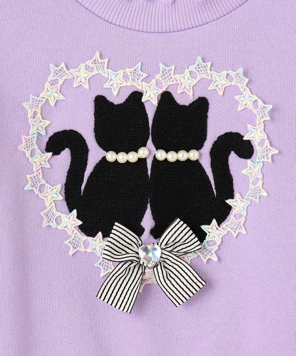 ANY KIDS ネコシルエット裏毛トレーナー 