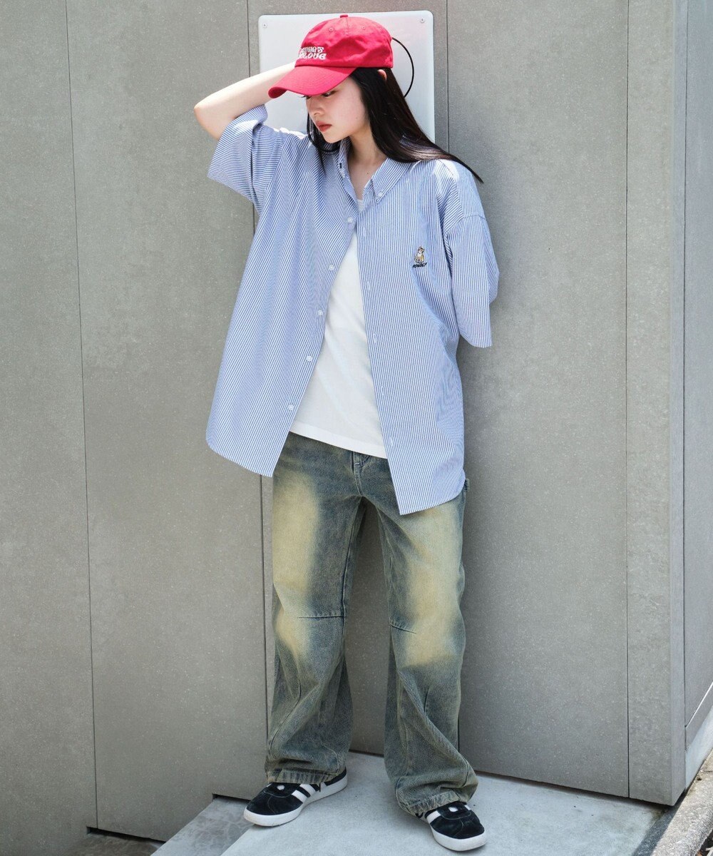 WEGO 【ユニセックス着用ITEM/MLサイズ展開】オックスフォードワンポイントシャツ（SS） 