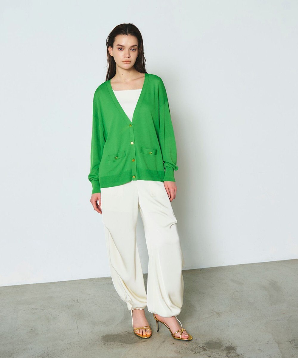 GRACE CONTINENTAL ルーズVネックニットカーディガン 