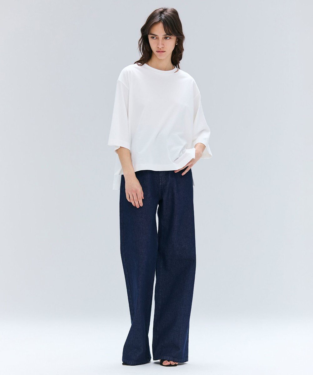 BEIGE， 【洗える・GLOW ８月号掲載】S.BABILA / スリットネックオーバーサイズTシャツ 